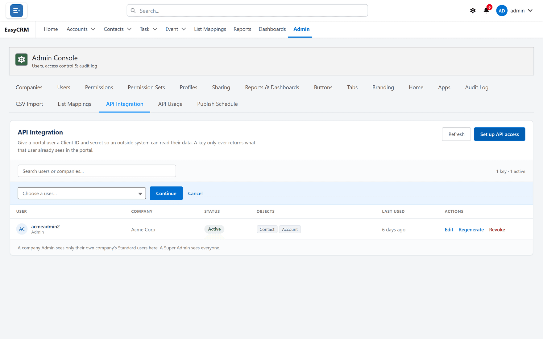 Setting up API access