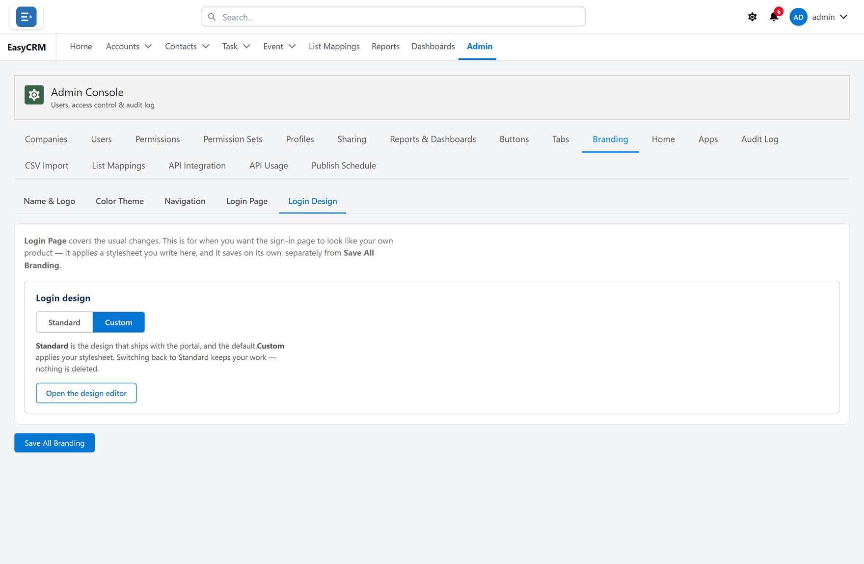 Login design