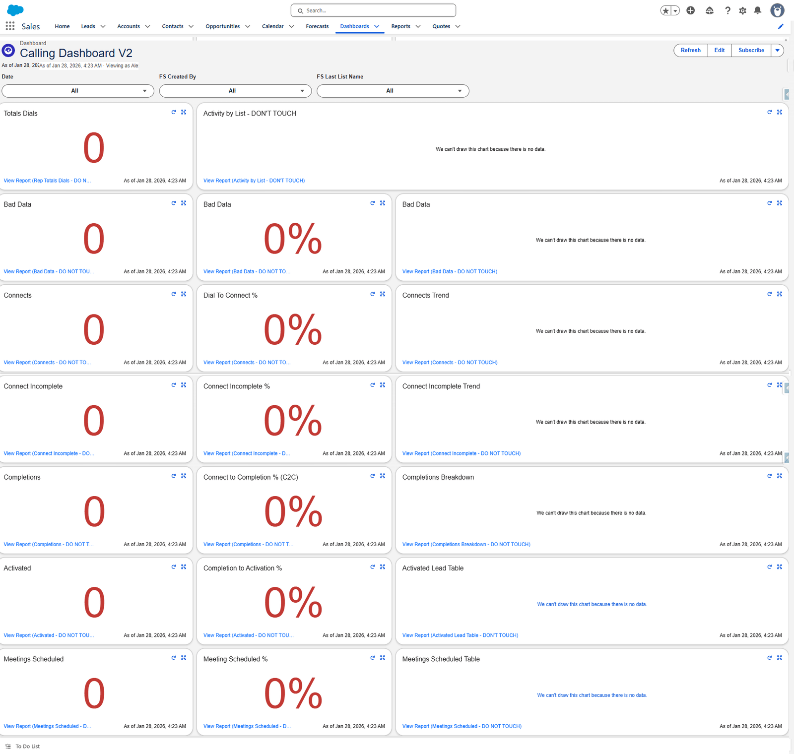 Calling Dashboard V2