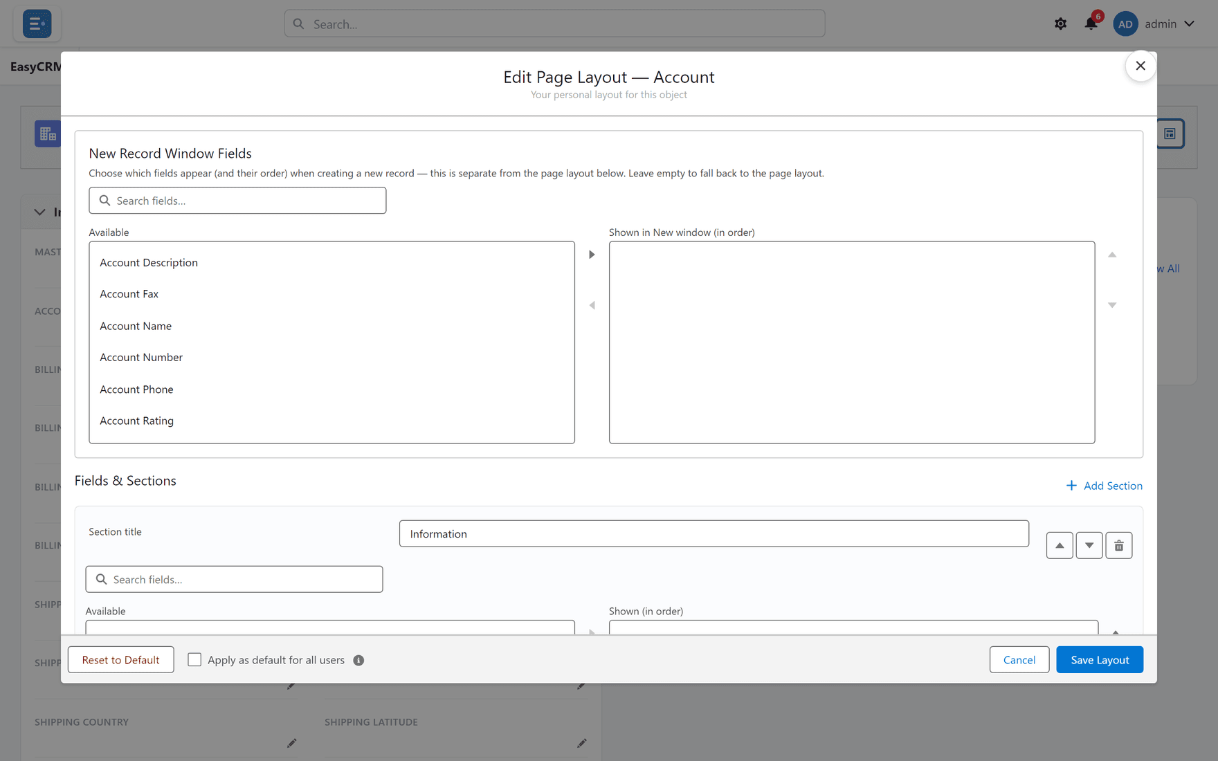 The layout editor
