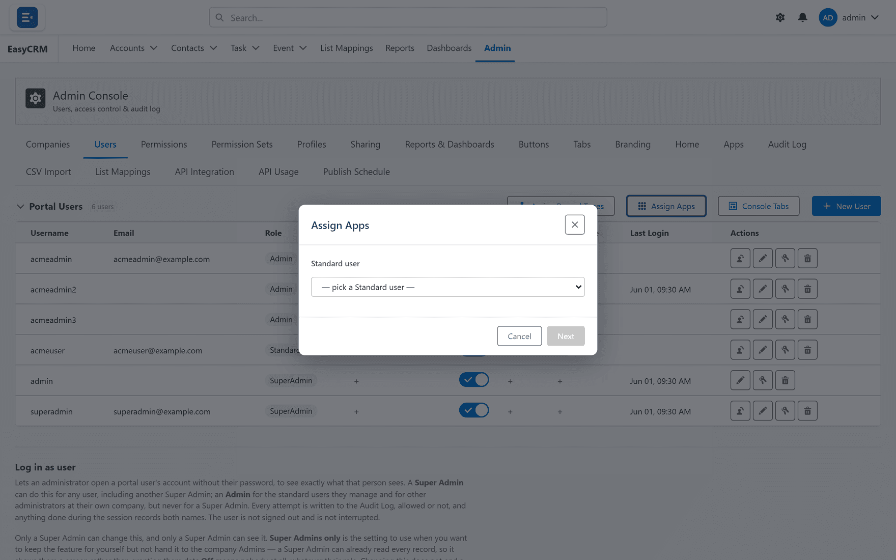 Assign apps