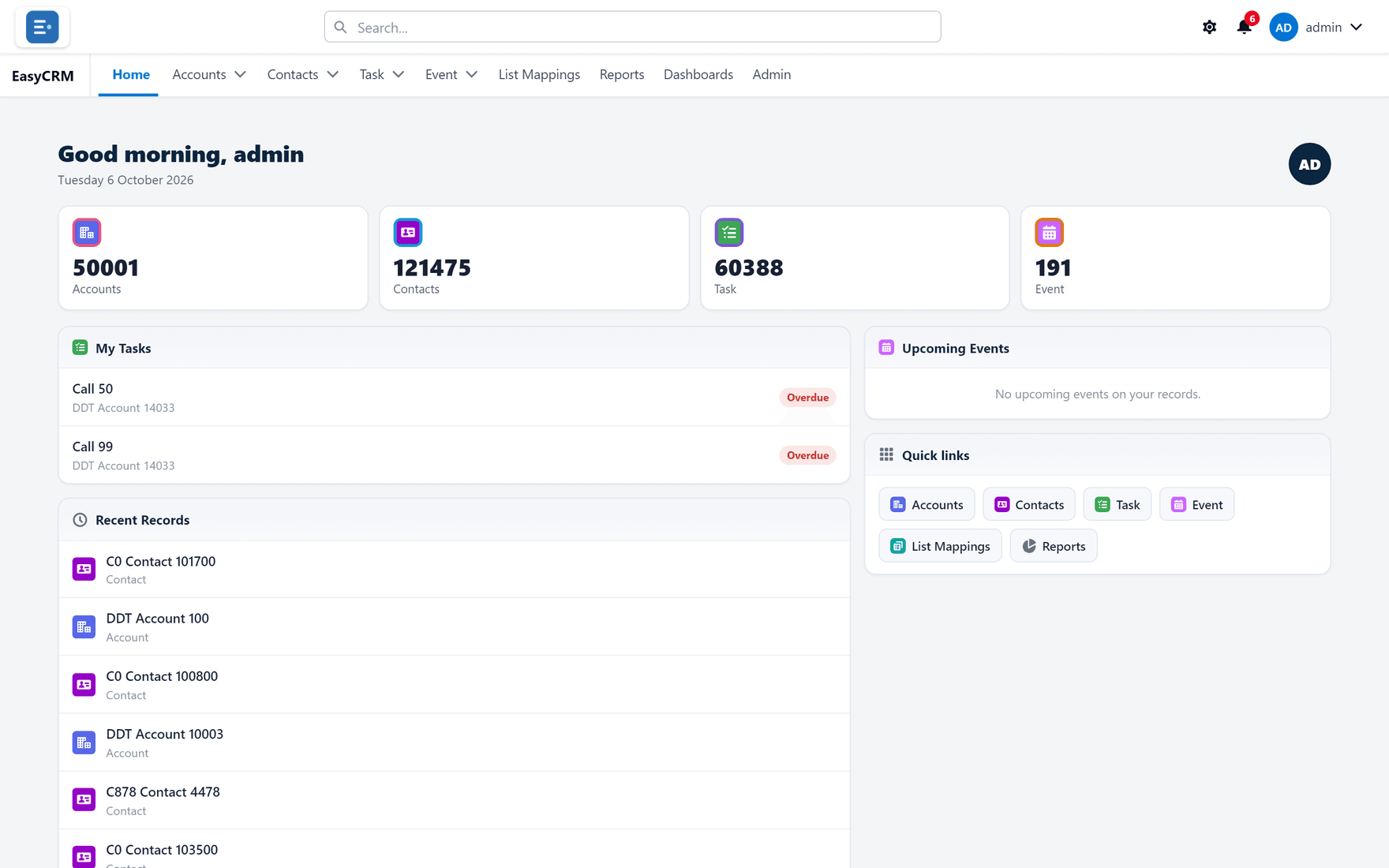 The home page