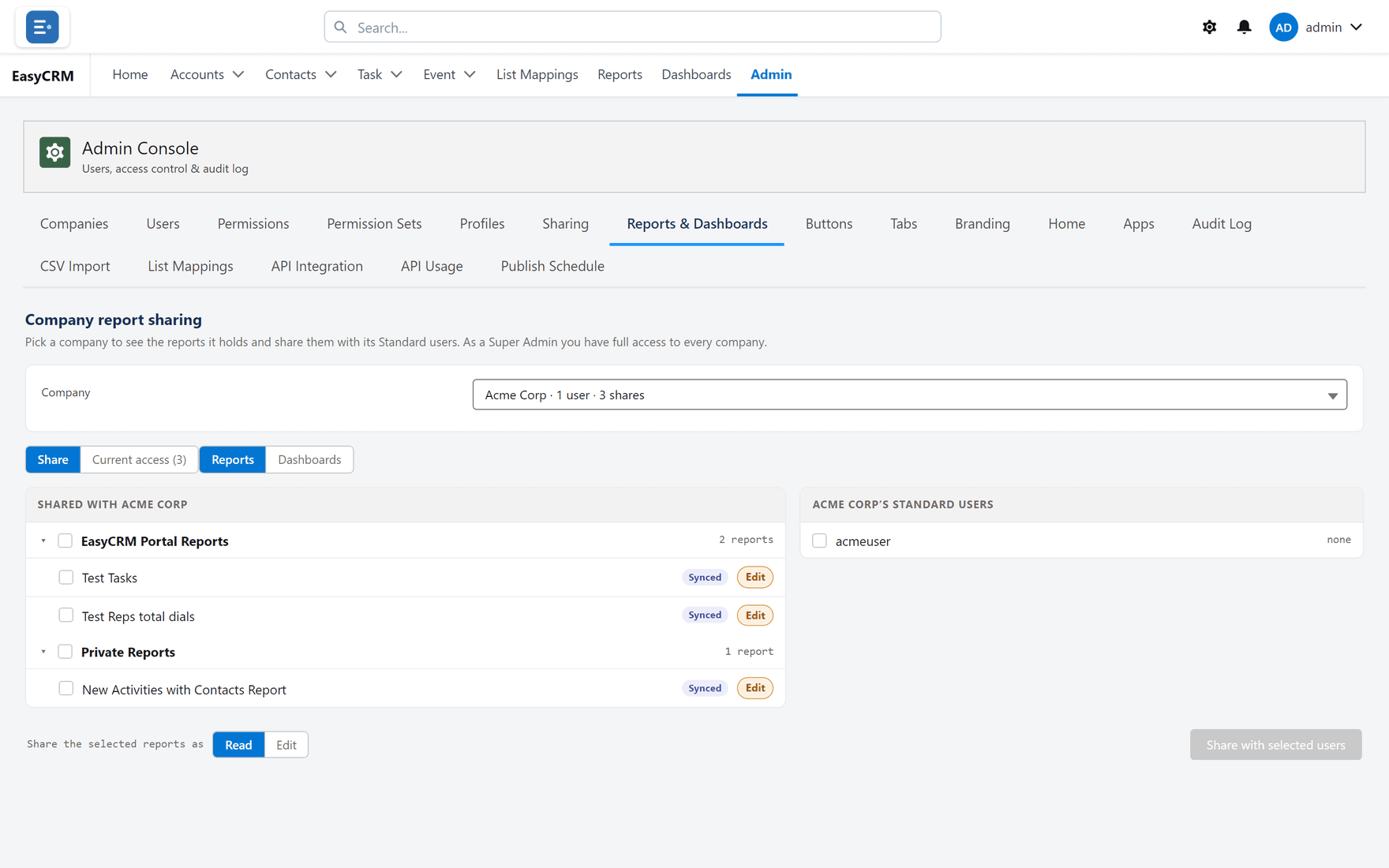 Reports and Dashboards