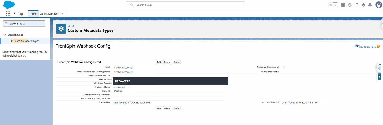 A per-object webhook configuration